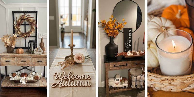 Simple and Elegant Fall Entry Table Decor Ideas - Maleesha P
